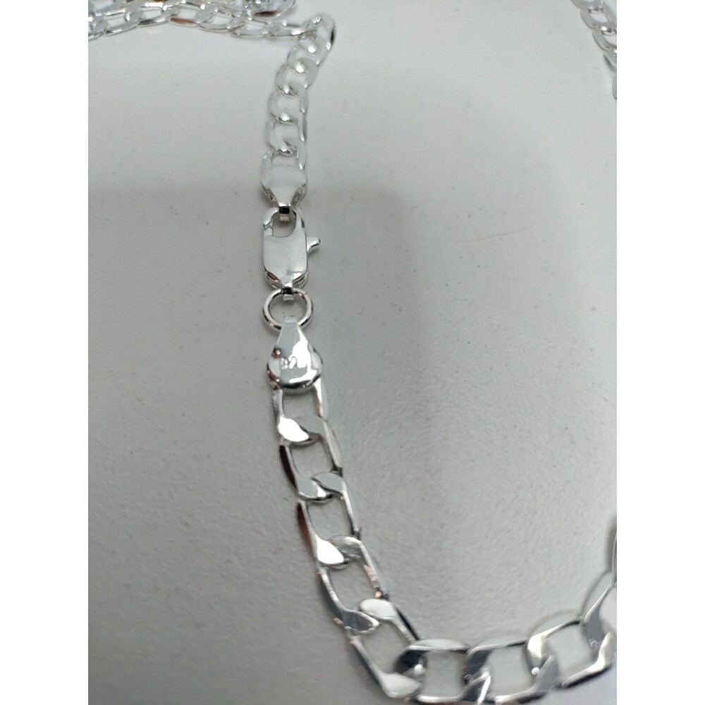 925 Silver Curb Chain 18 Inch - Picture 3 of 4